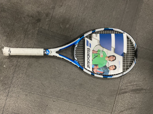 Vist Large View of Product Image Which is Used Babolat DRIVE LITE Adult Tennis Racquet White 4 1/2"