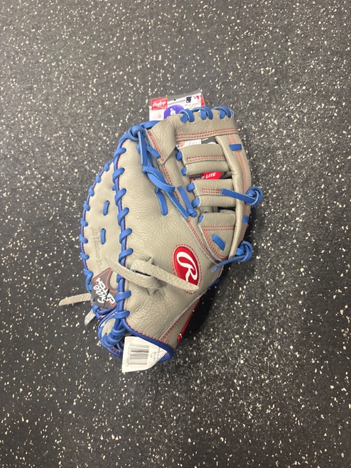 Vist Large View of Product Image Which is Used Rawlings SPL115FF BB/SB First Base LH Throw Grey 11 1/2"