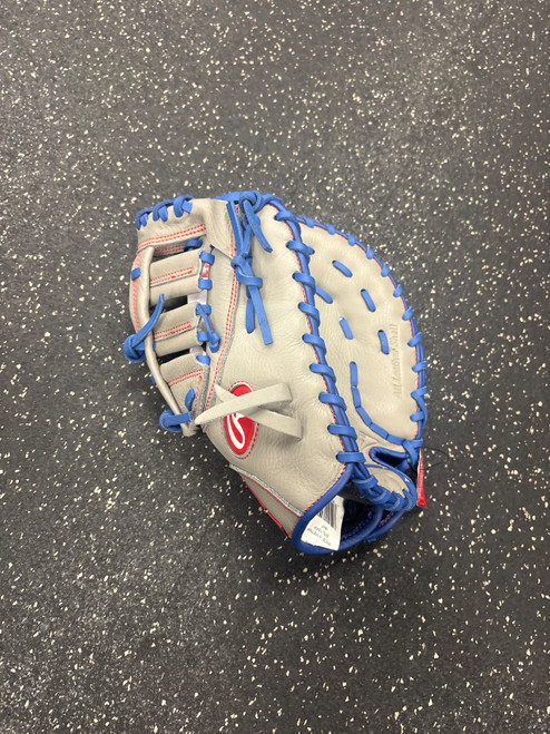 Vist Large View of Product Image Which is Used Rawlings SPL115FF BB/SB First Base LH Throw Grey 11 1/2"