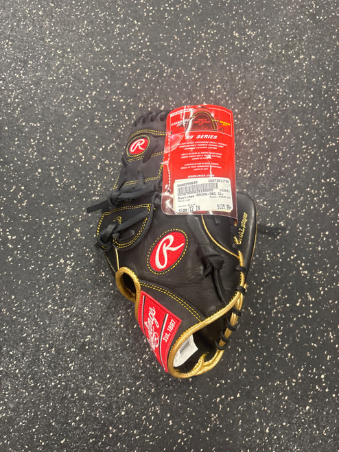 Vist Large View of Product Image Which is Used Rawlings R9206-9BG BB/SB Glove RH Throw Black 12"