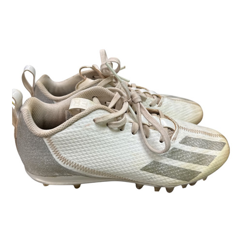 Vist Large View of Product Image Which is Used Adidas ADIZERO GY4522 Adult FB Cleats White And Silver Senior 4.5