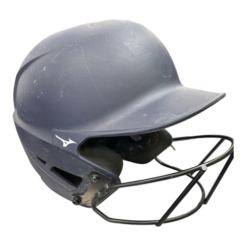 Vist Large View of Product Image Which is Used Mizuno 380395.515.11.SMD Batting Helmet w/Mask Navy Blue SM