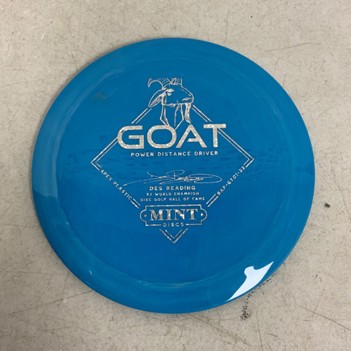 Vist Large View of Product Image Which is Used Mint APEX GOAT Disc Golf Driver Royal Blue 174g