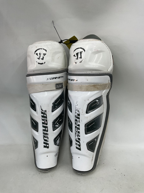 Vist Large View of Product Image Which is Used Warrior DYNASTY Senior Shin Guards White 17"
