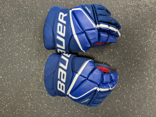 Vist Large View of Product Image Which is Used Bauer 3X Junior Gloves Royal Blue 11"