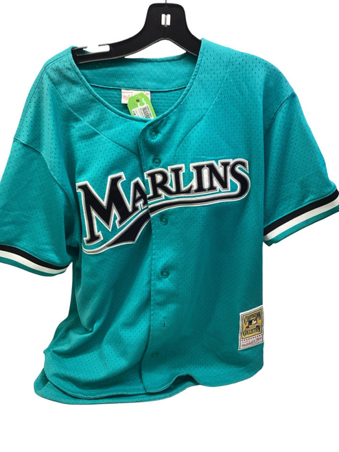 Vist Large View of Product Image Which is Used Mitchell MARLINS DAWSON S.S. Spirit Wear M Teal LG