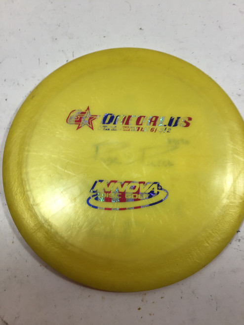 Vist Large View of Product Image Which is Used Innova G STAR DAEDALUS Disc Golf Driver Yellow 176g