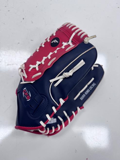 Vist Large View of Product Image Which is Used Franklin FIELD MASTER BB/SB Glove RH Throw Navy Blue 12"