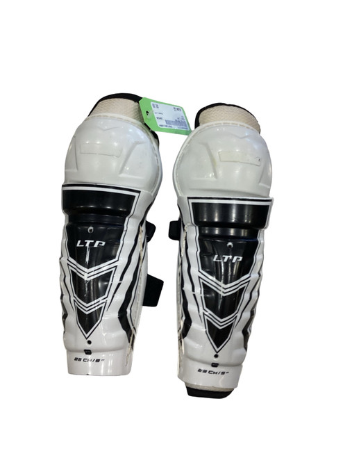 Vist Large View of Product Image Which is Used CCM LTP Junior Shin Guards White 9"