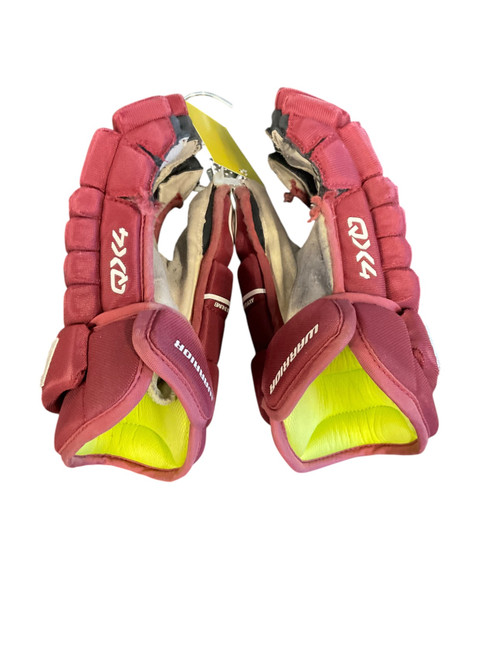 Vist Large View of Product Image Which is Used Warrior WARRIOR ALPHA QX4 JR 12IN GLOVES Junior Gloves Maroon 12"
