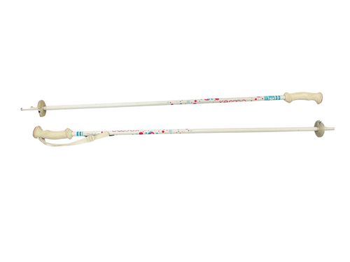 Vist Large View of Product Image Which is Used KERMA YOUTH SKI POLES Girls DH Ski Pole White 95 cm / 38 in