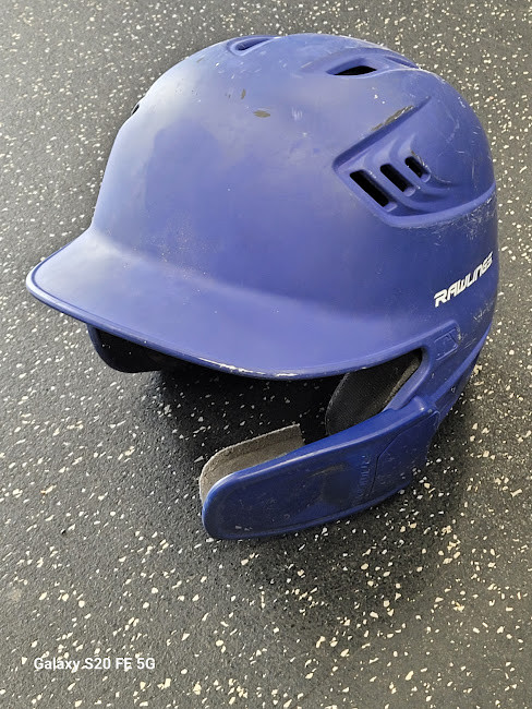 Vist Large View of Product Image Which is Used Rawlings R16J-R1 Batting Helmet No Mask Navy Blue L/XL