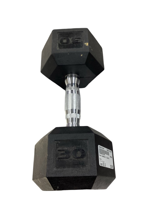 Vist Large View of Product Image Which is Used Hex Dumbbell (Each) Black 30 lb
