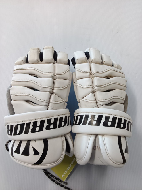 Vist Large View of Product Image Which is Used Warrior HYPNO IV Lacrosse Gloves Mens White MD