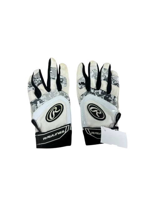 Vist Large View of Product Image Which is Used Rawlings BB/SB Batting Gloves White SM