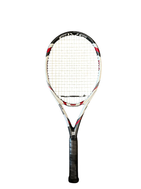 Vist Large View of Product Image Which is Used Wilson BLX FIVE Adult Tennis Racquet White 4 1/4"