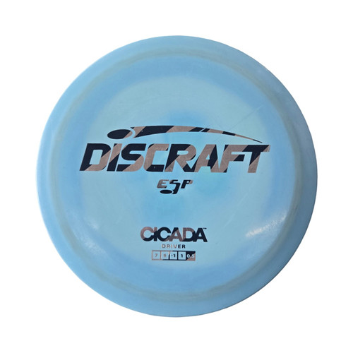 Vist Large View of Product Image Which is Used Discraft ESP CICADA Disc Golf Driver Carolina Blue