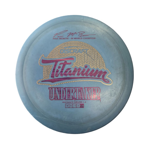 Vist Large View of Product Image Which is Used Discraft TITANIUM UNDERTAKER Disc Golf Driver Cobalt
