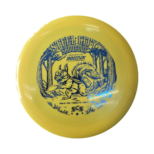 Vist Large View of Product Image Which is Used Innova TERN STEEL CITY Disc Golf Driver Yellow