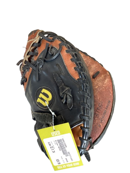 Vist Large View of Product Image Which is Used Wilson AZTEC BB/SB Catchers RH Throw Black 32 1/2"