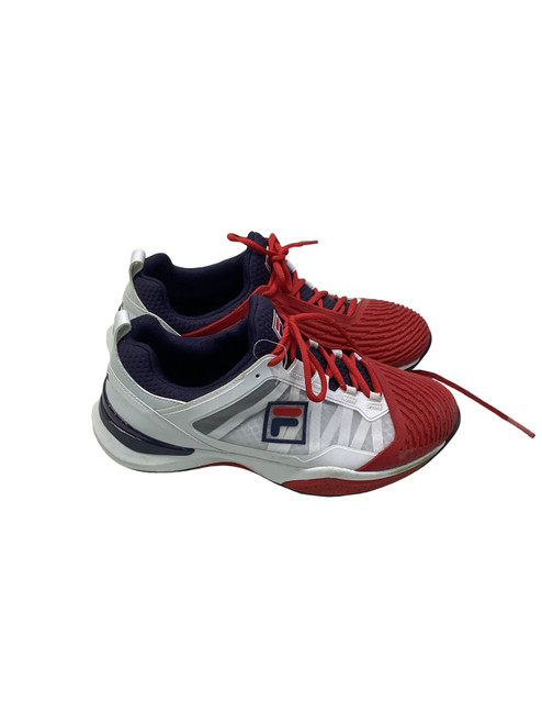 Vist Large View of Product Image Which is Used Fila FILA TENNIS SHOES RED/NVY/WHT Running/X-Train Shoes M White/Red/Navy Senior 8
