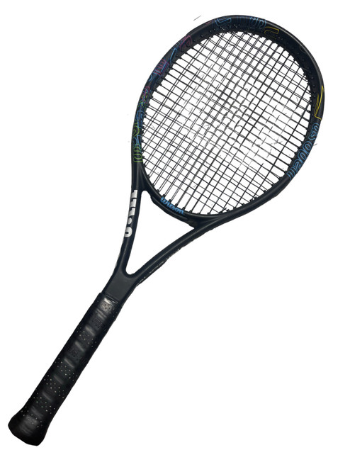 Vist Large View of Product Image Which is Used Wilson BLX 100 Adult Tennis Racquet Black 3 3/8"