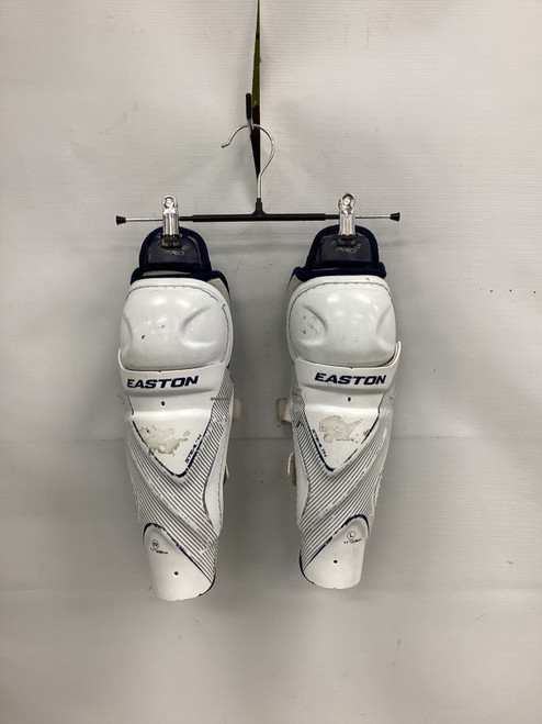 Vist Large View of Product Image Which is Used Easton PURE PRO Junior Shin Guards White 11"