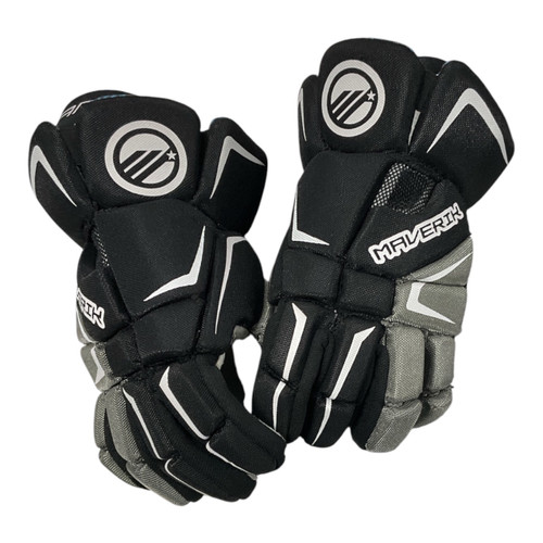 Vist Large View of Product Image Which is Used Maverik CHARGER Lacrosse Gloves Mens Black 12"