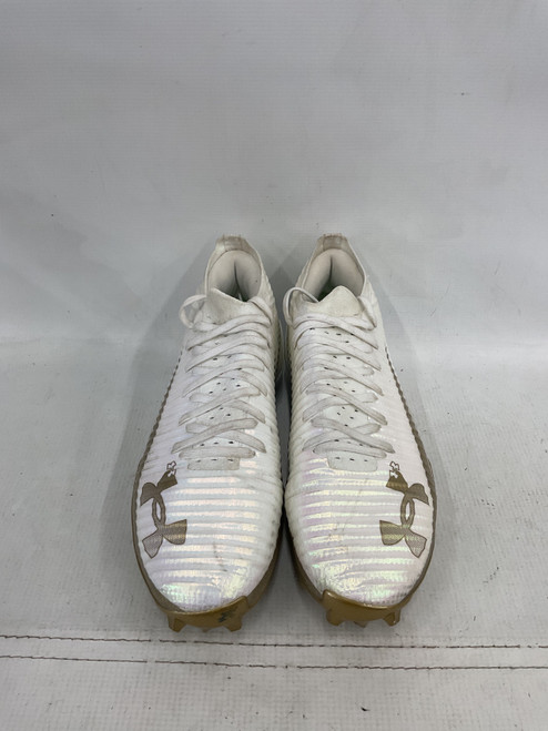 Vist Large View of Product Image Which is Used Under Armour INTELLIKNIT BB/SB Cleats White Senior 10.5
