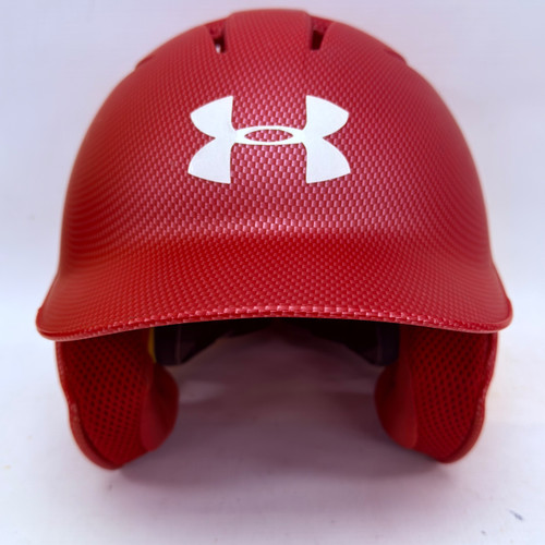 Vist Large View of Product Image Which is Used Under Armour CHARGED Batting Helmet No Mask Red One Size