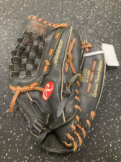 Vist Large View of Product Image Which is Used Rawlings RS125 BB/SB Glove RH Throw Black 12 1/2"