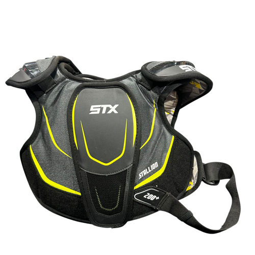 Vist Large View of Product Image Which is Used STX STALLION 200+ Lacrosse Shoulder Pads Black LG