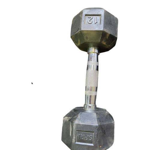 Vist Large View of Product Image Which is Used 12 LB DUMBBELL Hex Dumbbell (Each) 12 lb