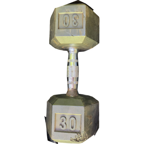 Vist Large View of Product Image Which is Used 30 LB DUMBBELL Hex Dumbbell (Each) 30 lb