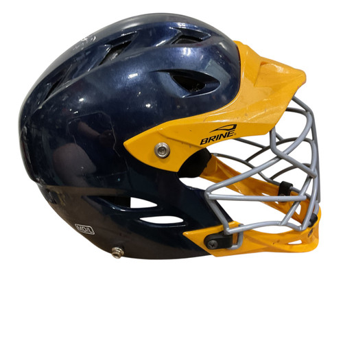 Vist Large View of Product Image Which is Used Brine BRINE ADJUSTABLE Lacrosse Helmet Navy Blue MD