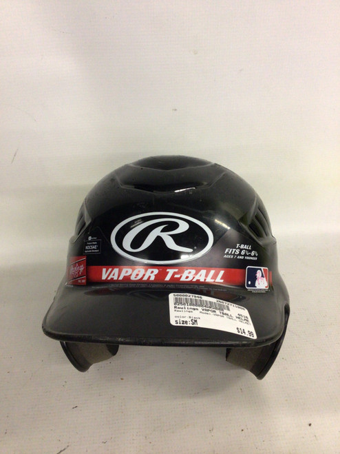Vist Large View of Product Image Which is Used Rawlings VAPOR TBALL HELMET Batting Helmet No Mask Black SM