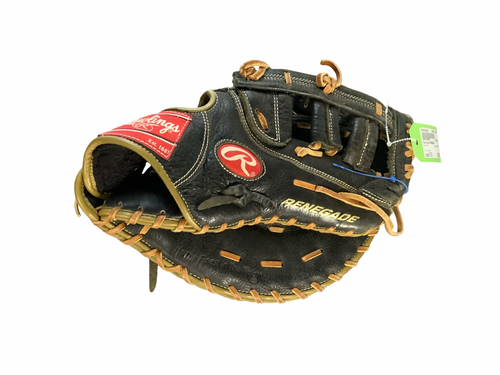 Vist Large View of Product Image Which is Used Rawlings RENEGADE BB/SB First Base RH Throw Black 14"