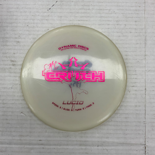 Vist Large View of Product Image Which is Used Dynamic Discs LUCID EMAC TRUTH Disc Golf Mid Range White 175g