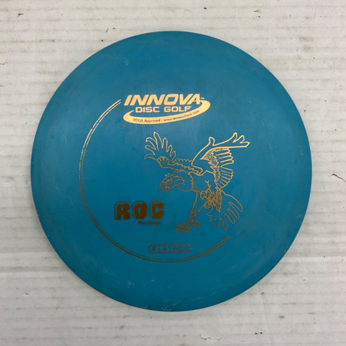 Vist Large View of Product Image Which is Used Innova DX ROC Disc Golf Mid Range Royal Blue 176g