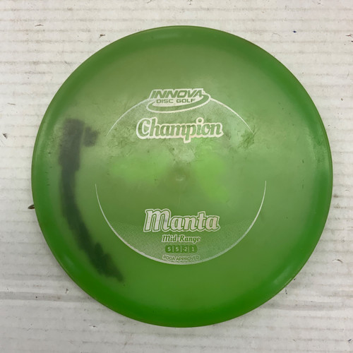 Vist Large View of Product Image Which is Used Innova CHAMPION MANTA Disc Golf Mid Range Green 178g