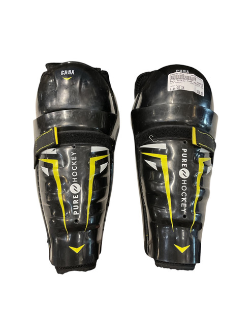 Vist Large View of Product Image Which is Used Pure Hockey PURE HOCKEY 10SG Junior Shin Guards Black 10"