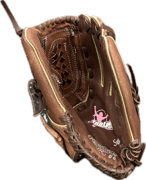 Vist Large View of Product Image Which is Used Rawlings FP120PC BB/SB Glove RH Throw Brown 12"