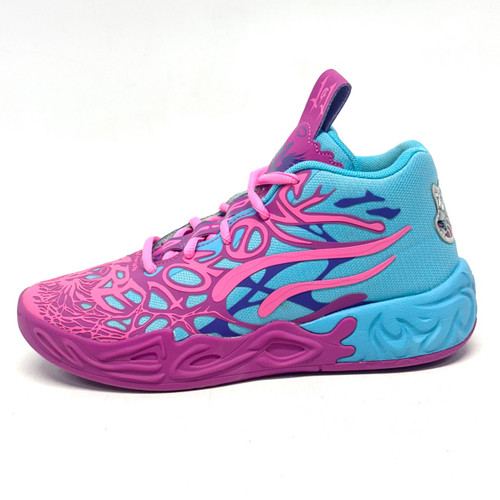 Vist Large View of Product Image Which is Used Puma MB.04 Basketball Shoes Y Carolina Blue And Pink Junior 02.5