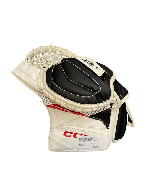 Vist Large View of Product Image Which is Used CCM AXIS 2.5 Junior Goalie Catcher White