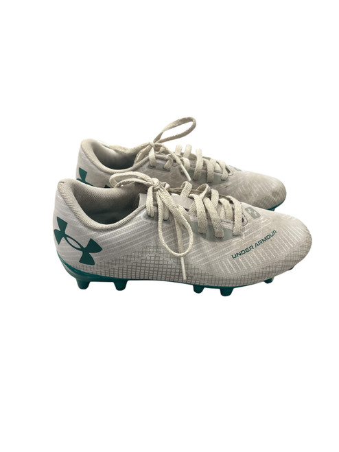 Vist Large View of Product Image Which is Used Under Armour Soccer Cleats White Junior 03