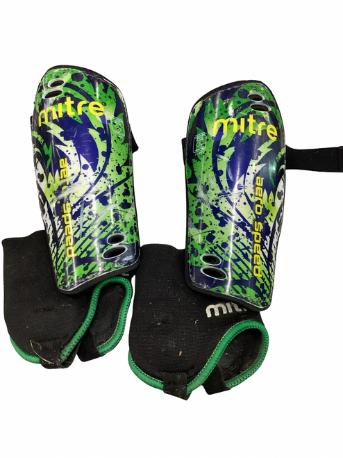 Vist Large View of Product Image Which is Used Mitre Soccer Shin Guards Junior Royal Blue MD
