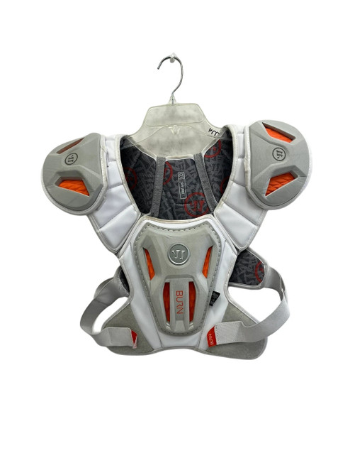 Vist Large View of Product Image Which is Used Warrior Burn NOCSAE Large Lacrosse Shoulder Pads White 