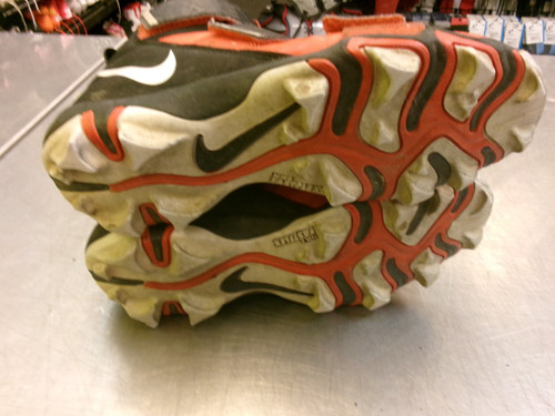 Vist Large View of Product Image Which is Used Nike Jr FB Cleats Orange Junior 05.5