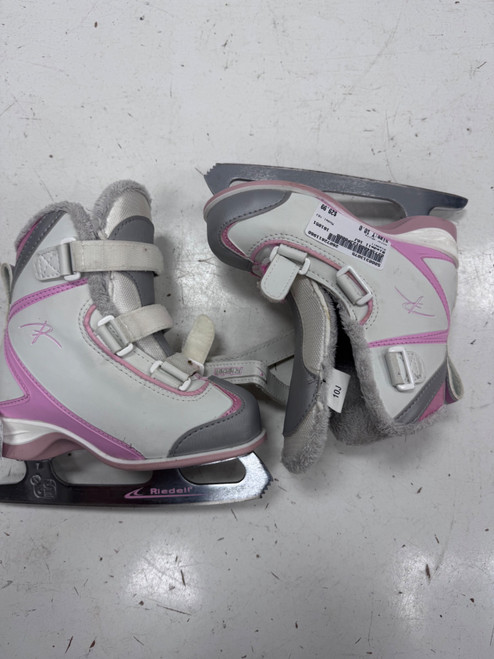 Vist Large View of Product Image Which is Used Riedell 10J Girls Figure Skate White Youth 10.0