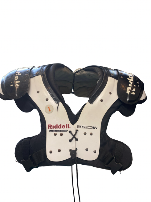 Vist Large View of Product Image Which is Used Riddell WARRIOR 11X FB Shoulder Pads White 2X